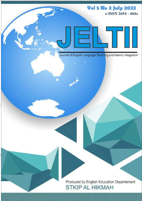 					View Vol. 5 No. 2 (2022): JELTII: Journal of English Language Teaching and Islamic Integration
				