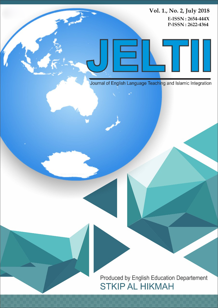 					View Vol. 1 No. 02 (2018): JELTII: Journal of English Language Teaching and Islamic Integration
				
